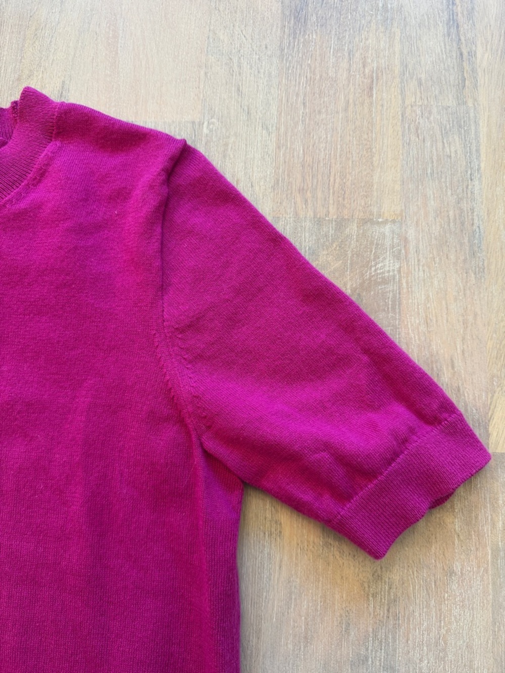 J.Crew Short Sleeve Sweater Top Pink Magenta Lightweight Knit Size Small - Picture 5 of 6